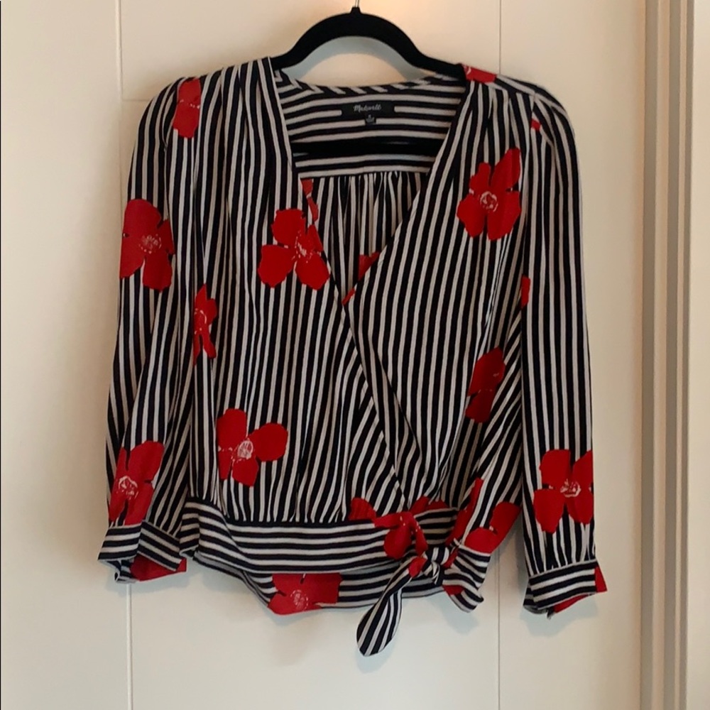Madewell wrap tie blouse